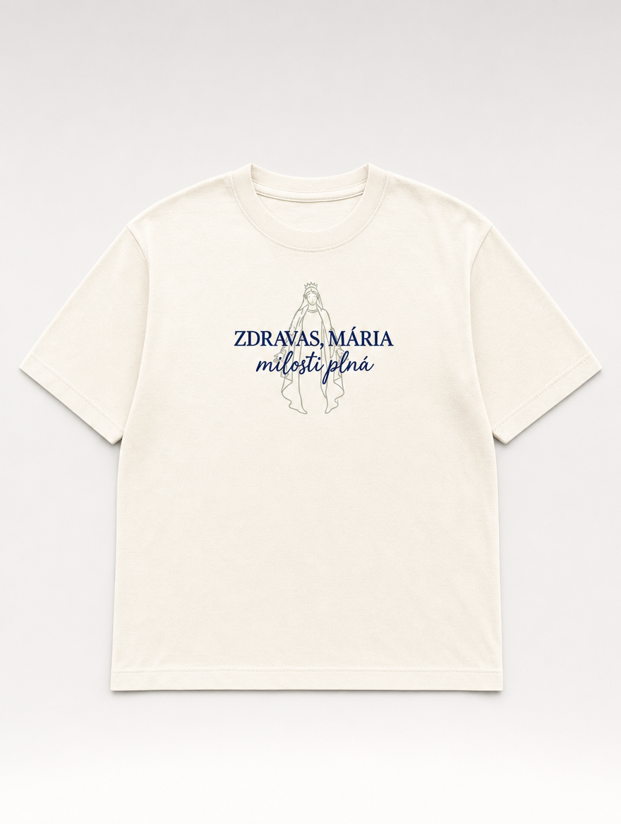 Tričko Zdravas, Mária – krémová