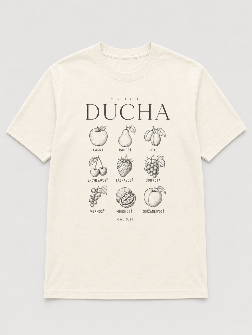 Tričko Ovocie Ducha – krémová