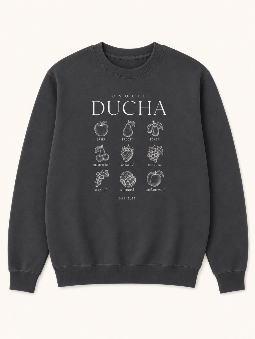 Mikina Ovocie Ducha – tmavosivá